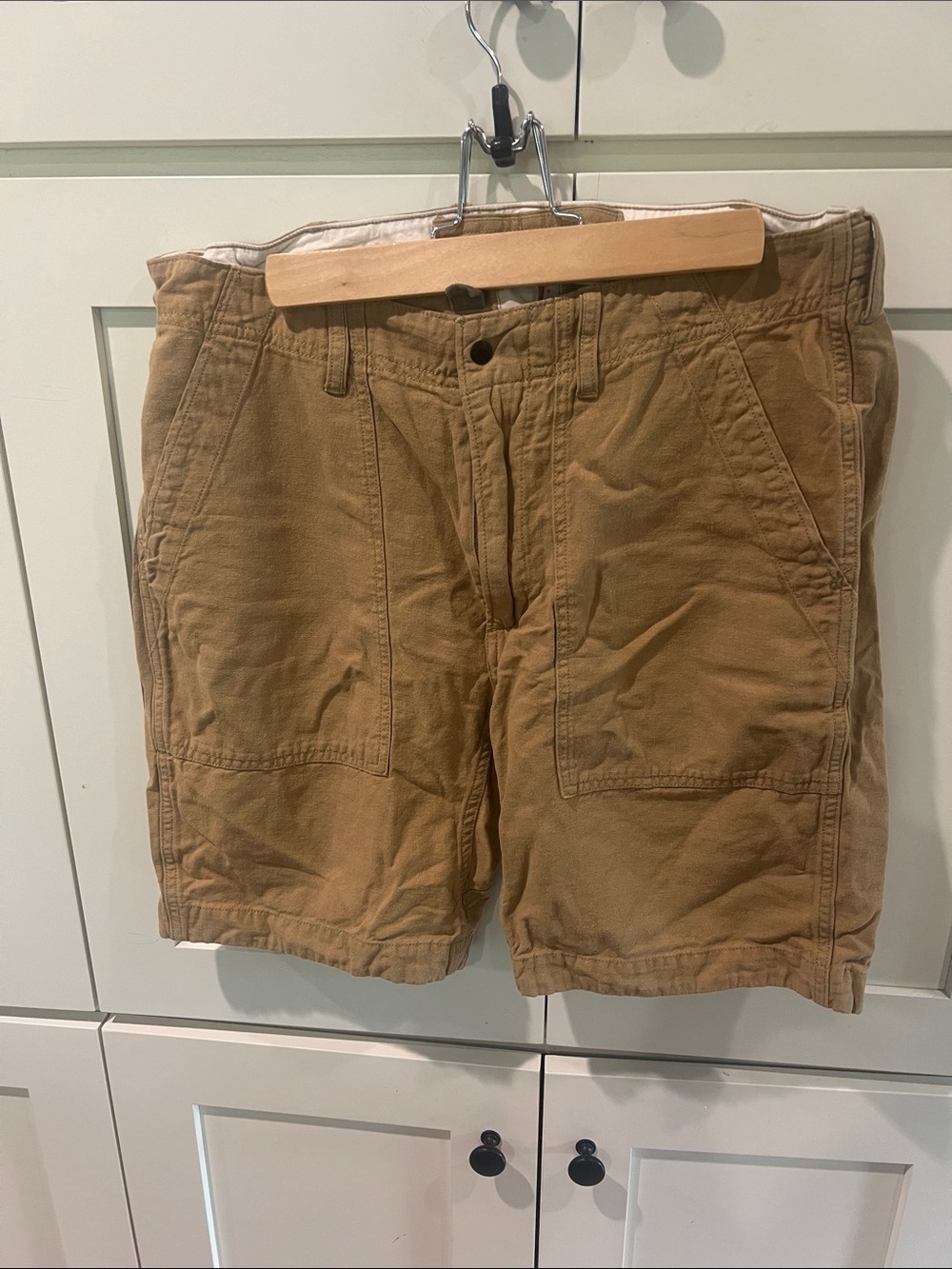 Relwen Cotton/Linen Supply Shorts - Worker Khaki / Tan Men’s 34